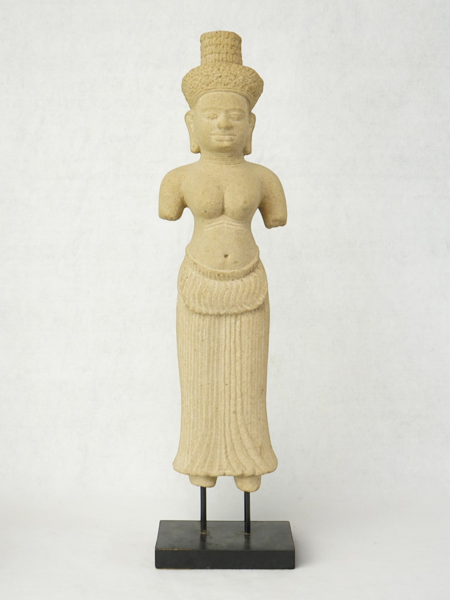 Antique Cambodian Khmer Empire Sandstone Sculpture of Goddess Uma (1 of 5)