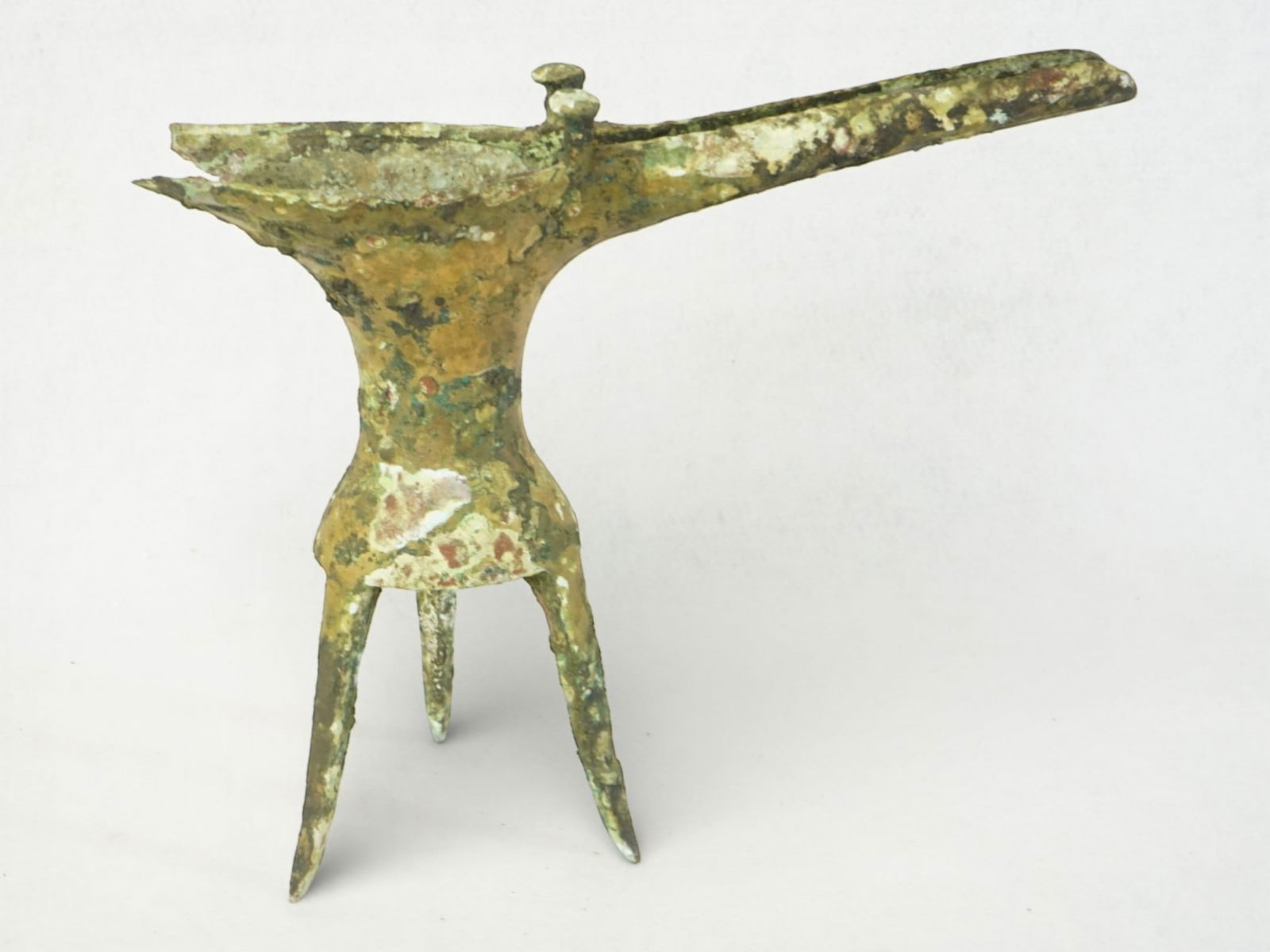 Chinese Archaic Bronze Wine Vessel, Jue,Zhou Dynasty or Earlier: Approximate size:10x8x3.5 in Shipping: We offer in-house shipping services for most small items. This means that we will take care of packing and shipping the items directly to you. For larger or spec