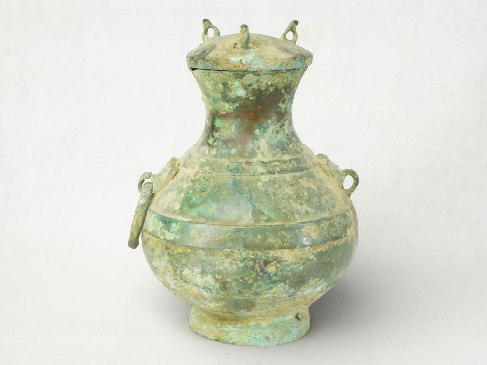 Chinese Archaic Bronze Hu Wine Vessel and Cover,Han Dynasty or Earlier (1 of 6)