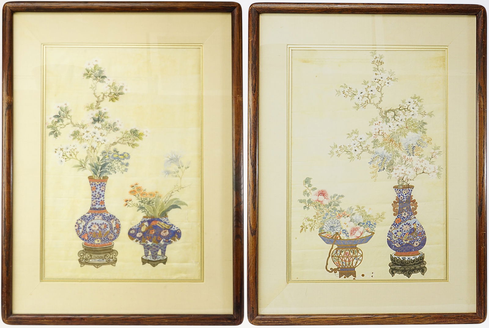 Pair of Chinese Painting on Silk: Approximate size: 22x30 in Shipping: We offer in-house shipping services for most small items. This means that we will take care of packing and shipping the items directly to you. For larger or specia