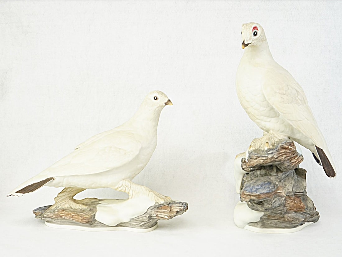 Pair of Boehm Porcelain Ptarmigan Figures: Approximate size: 13.5x11 in ,10x12 in Shipping: We offer in-house shipping services for most small items. This means that we will take care of packing and shipping the items directly to you. For larg