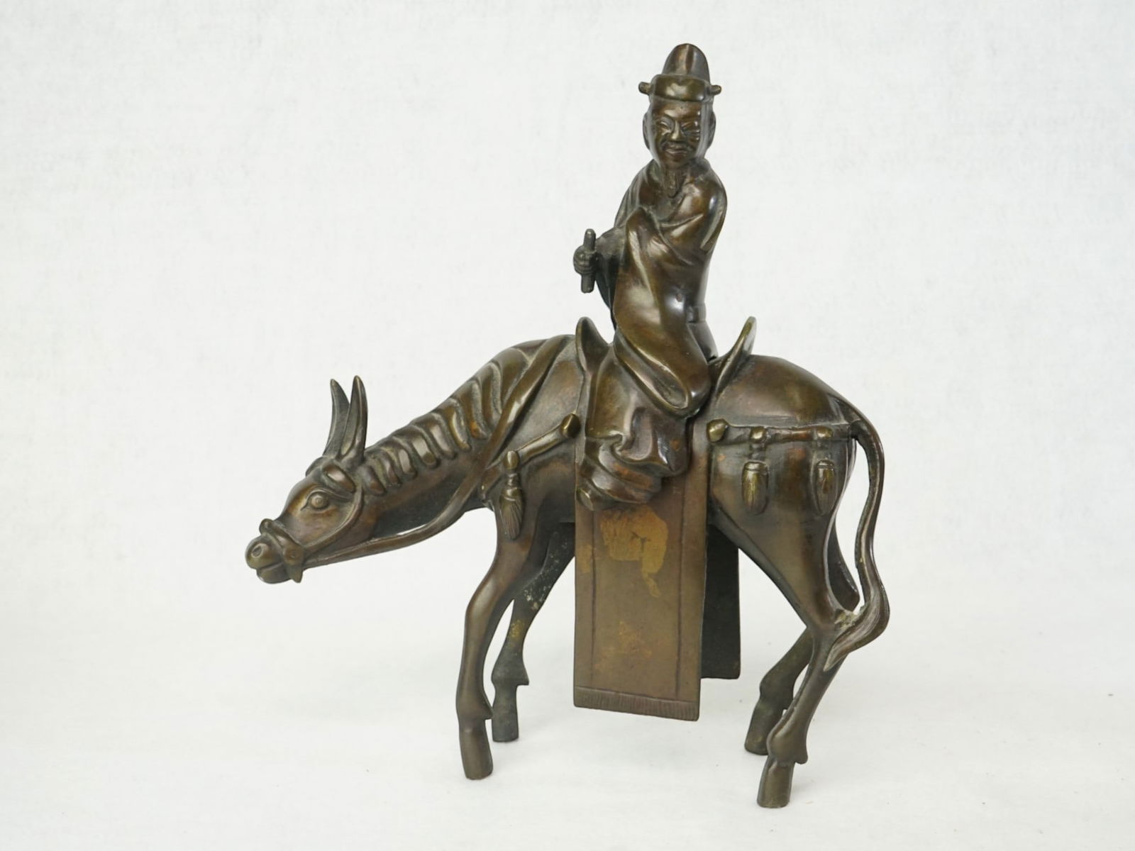 Chinese Bronze 'Scholar Riding Mule' Censer: Approximate size:9x7.5x2.5 in Shipping: We offer in-house shipping services for most small items. This means that we will take care of packing and shipping the items directly to you. For larger or