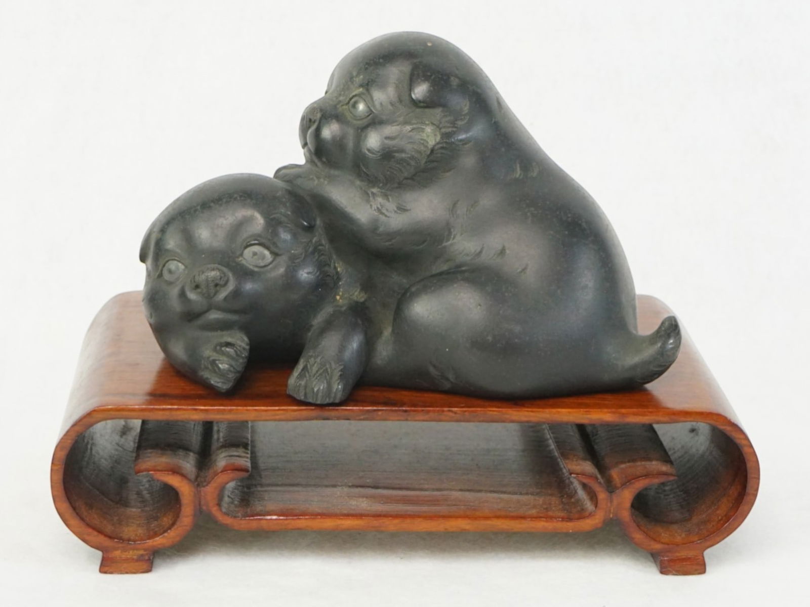 Japanese Meiji Bronze Puppy Signed: Approximate size: 3.5x5.75x4.25 in,stand H:1.75 Shipping: We offer in-house shipping services for most small items. This means that we will take care of packing and shipping the items directly to