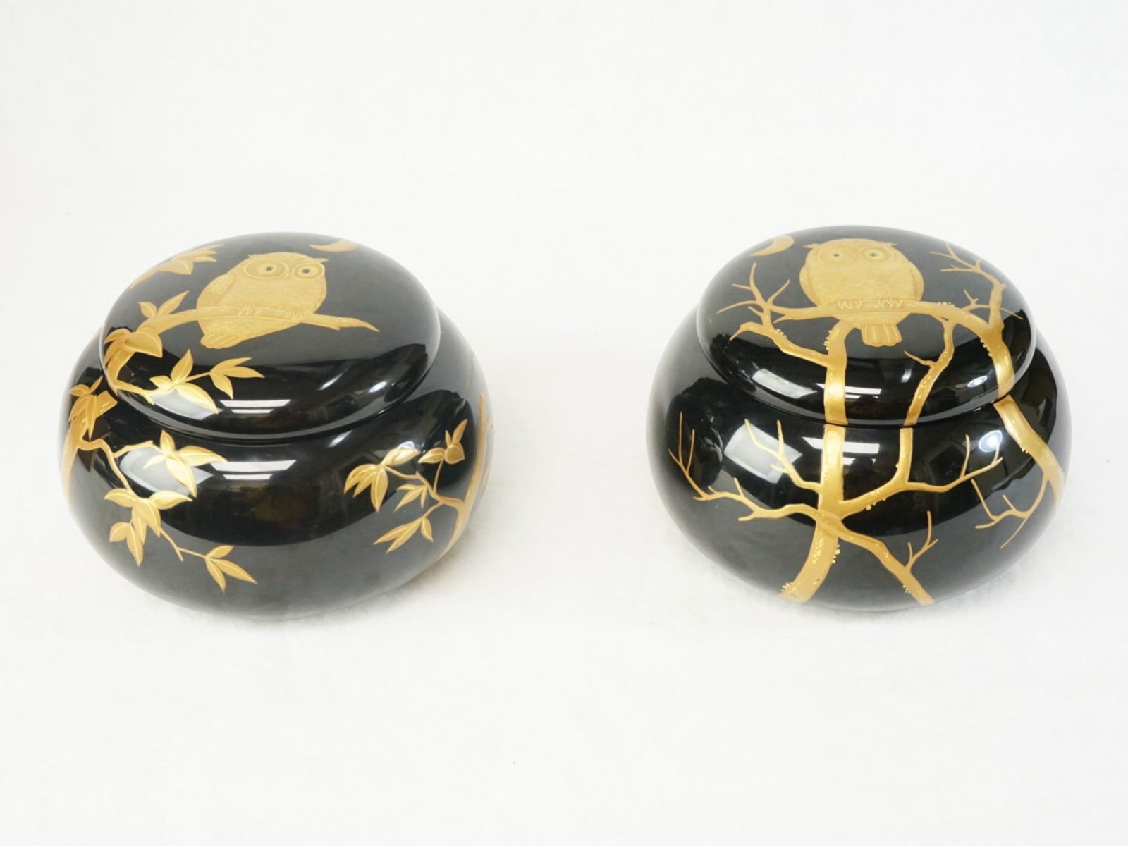 Japanese Lacquer Covered Box with Owl: Approximate size:4.25x6x6 in Shipping: We offer in-house shipping services for most small items. This means that we will take care of packing and shipping the items directly to you. For larger or spec