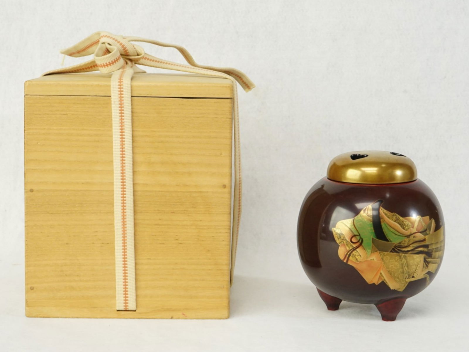 Japanese Lacquer Censer with Box: Approximate size: H:4.75 in Shipping: We offer in-house shipping services for most small items. This means that we will take care of packing and shipping the items directly to you. For larger or speci