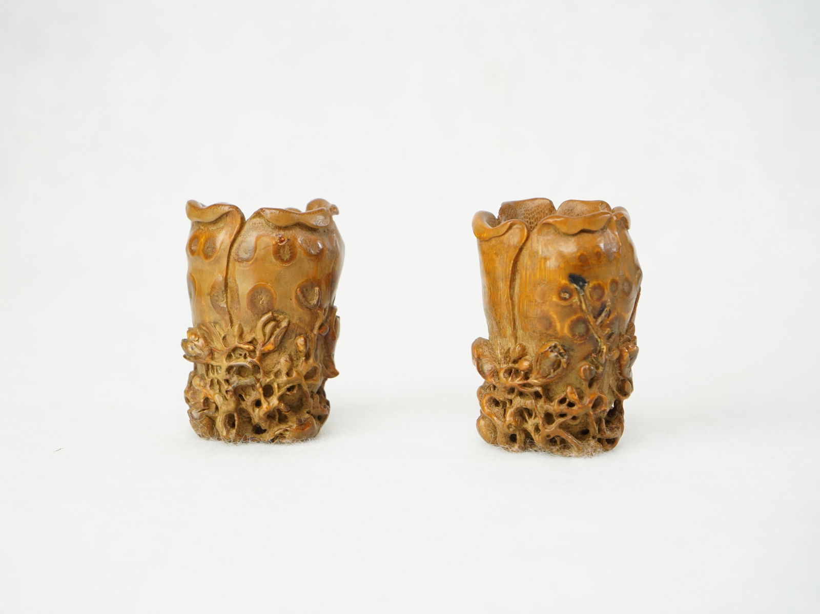 Pair of Chinese Carved Bamboo Cups (1 of 6)