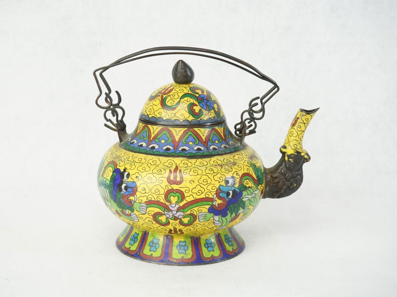 Chinese Cloisonne Enamel Teapot (1 of 7)