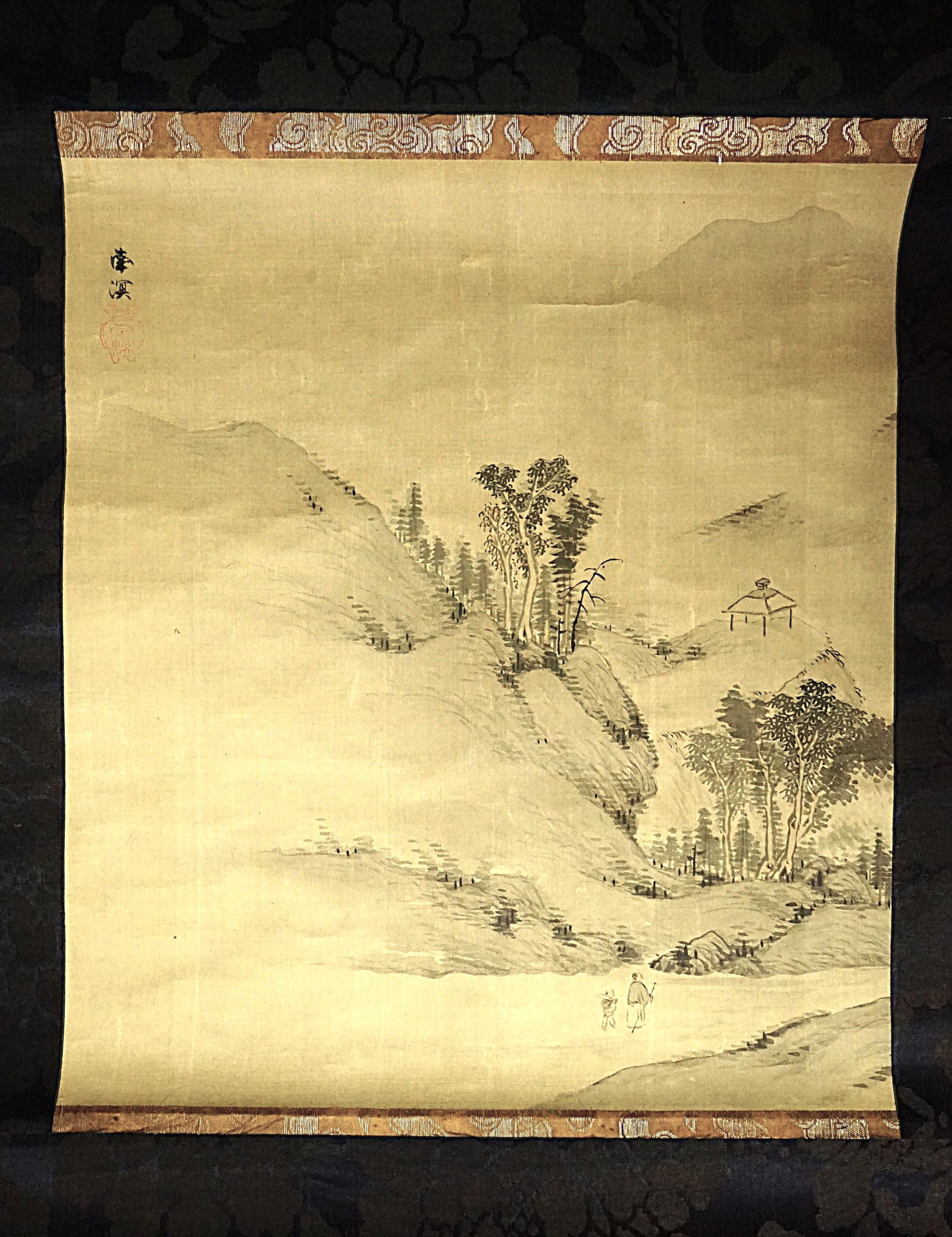 Japanese Ink Landscape Hanging Scroll (1 of 7)