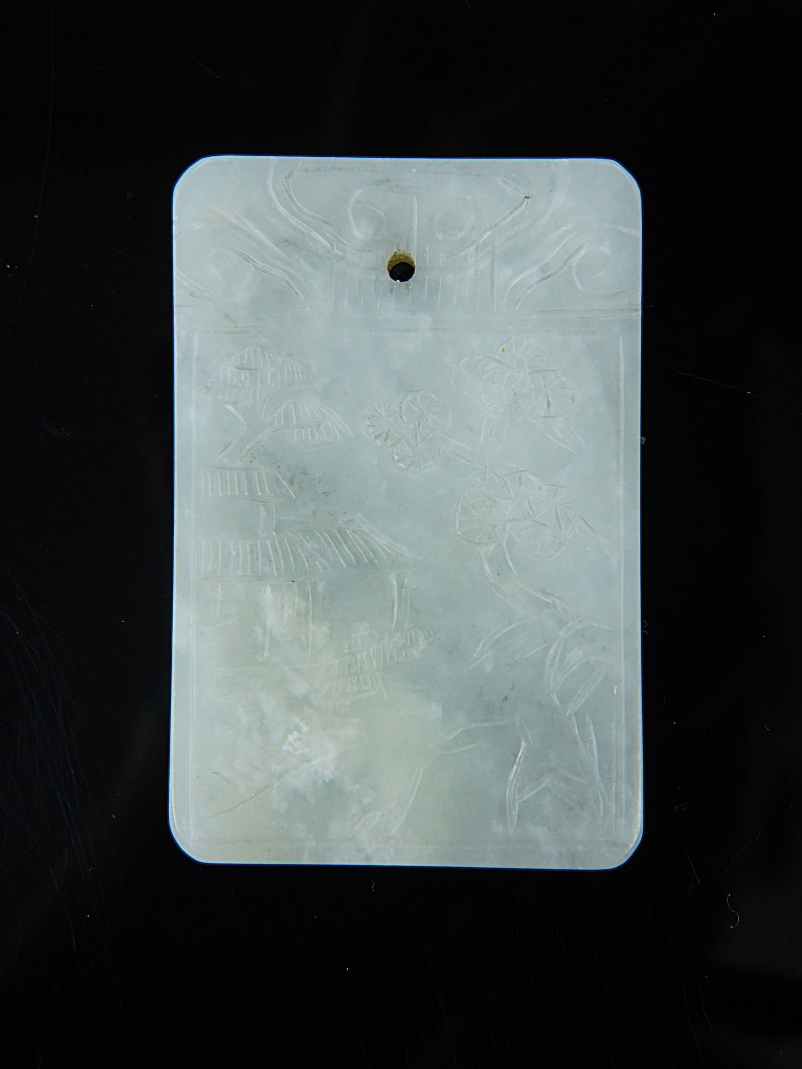 Chinese Carved Jade Rectangular Plaque with Inscription: Approximate size: 2.25x1.5x0.25 in Shipping: We offer in-house shipping services for most small items. This means that we will take care of packing and shipping the items directly to you. For larger