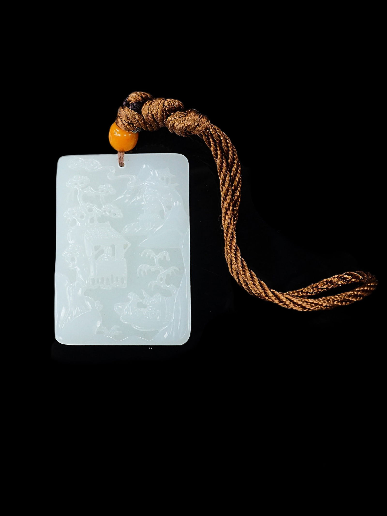 Chinese Carved White Jade Rectangular Plaque with Poem: Approximate size: 2 3/8x1 5/8x0.25 in Shipping: We offer in-house shipping services for most small items. This means that we will take care of packing and shipping the items directly to you. For