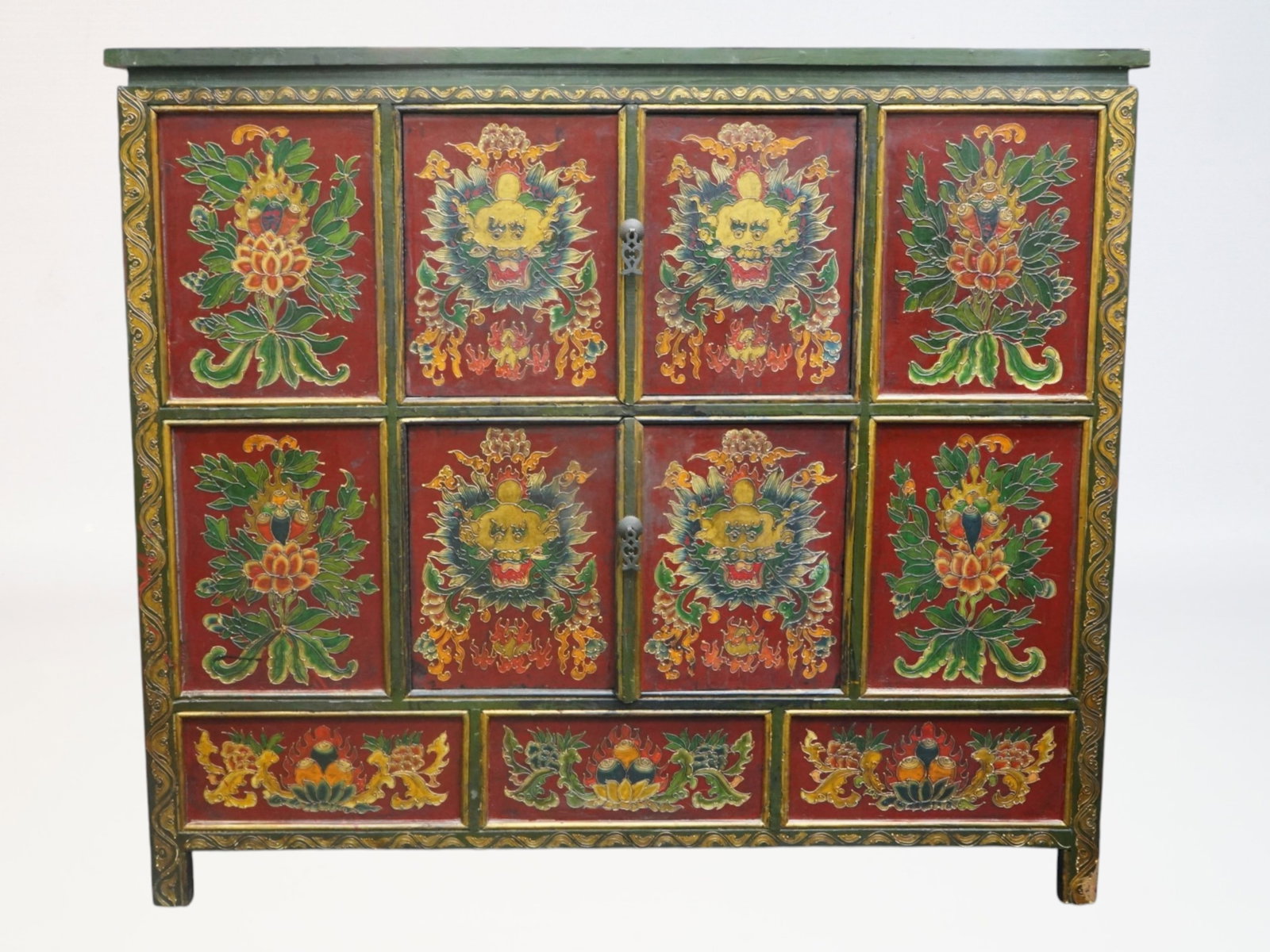 Tibetan Hand-Painted Storage Cabinet,Early 20th Century (1 of 11)