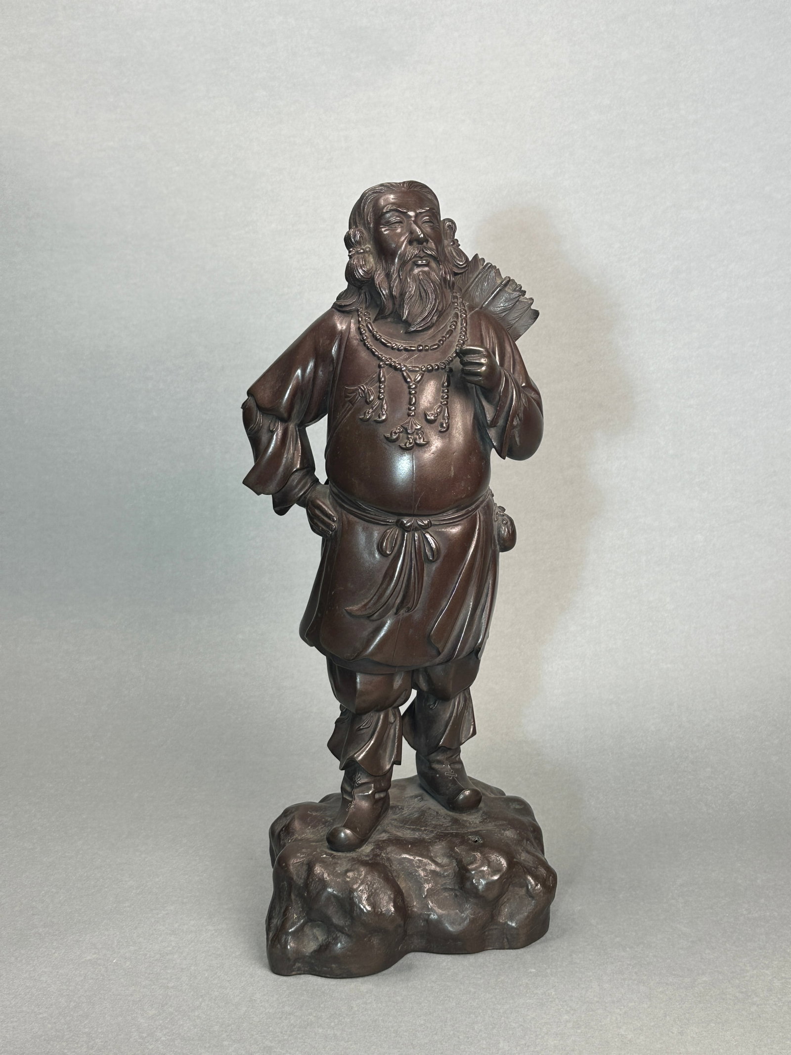 Japanese Bronze Sculpture of A Warrior,Meiji Period: meiji period, 17.5"ht Shipping: We offer in-house shipping services for most small items. This means that we will take care of packing and shipping the items directly to you. For larger or specialized