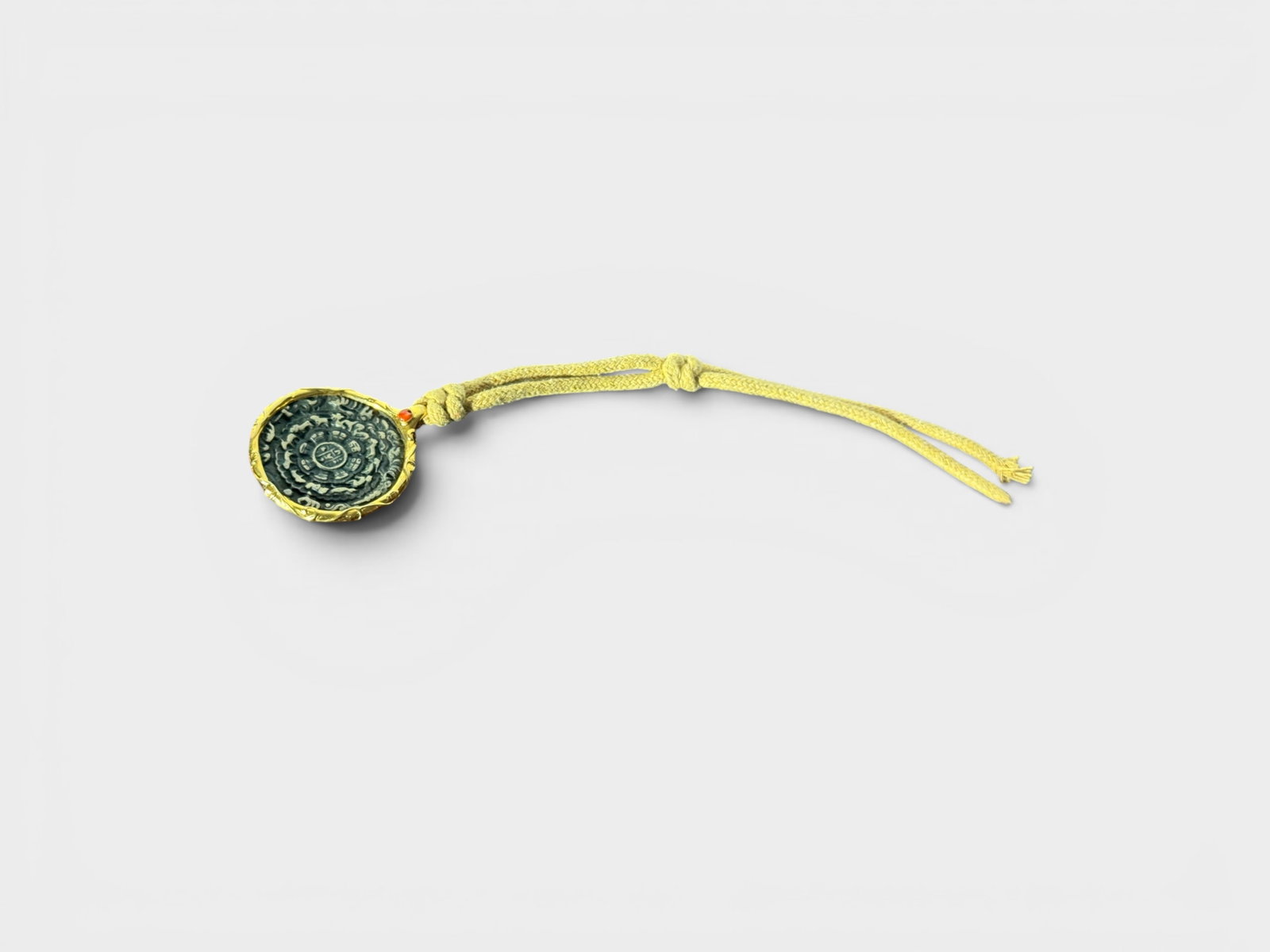 Tibetan Brass Round Pedant (1 of 6)