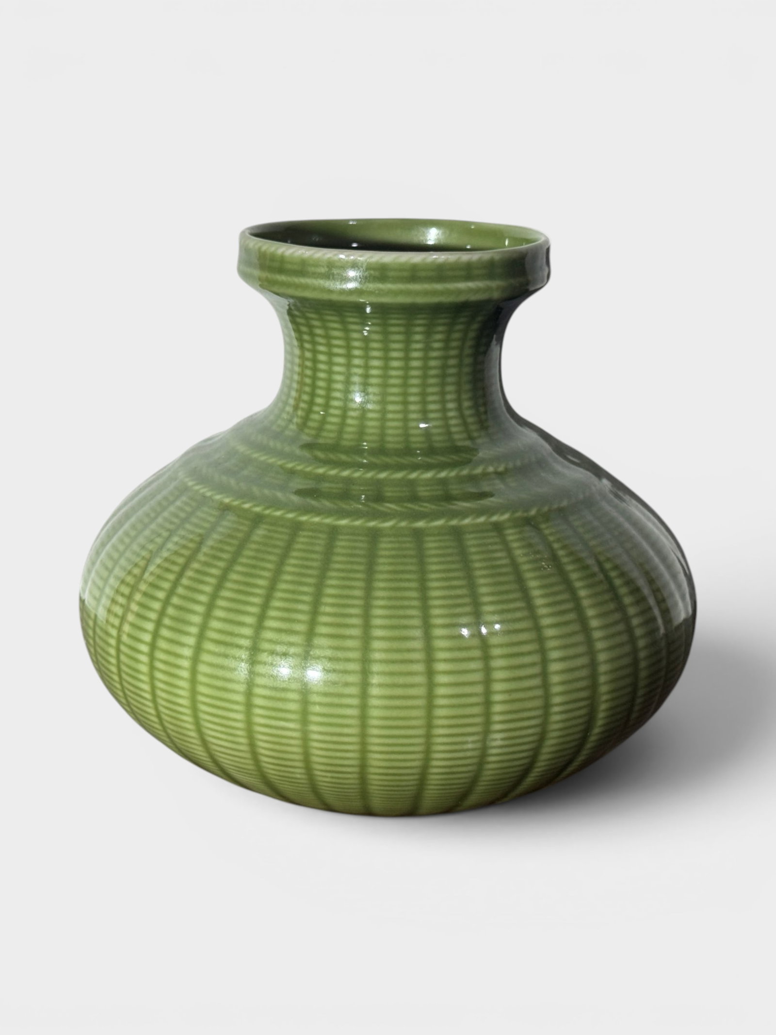 Chinese Celadon Porcelain Vase with Basket Design (1 of 8)