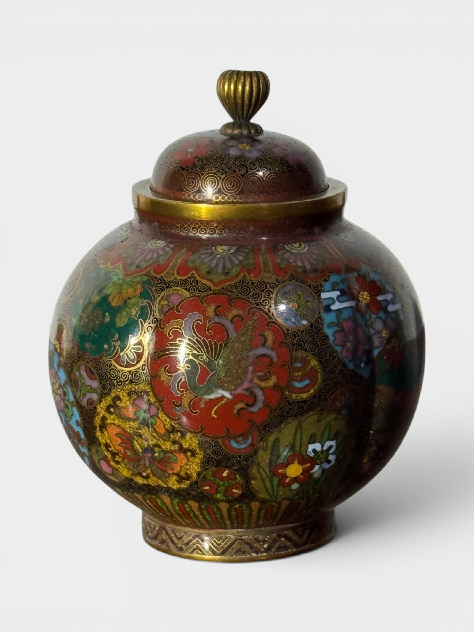 Japanese Cloisonne Censer with Fine Dense Wire,Meiji Period (1 of 8)
