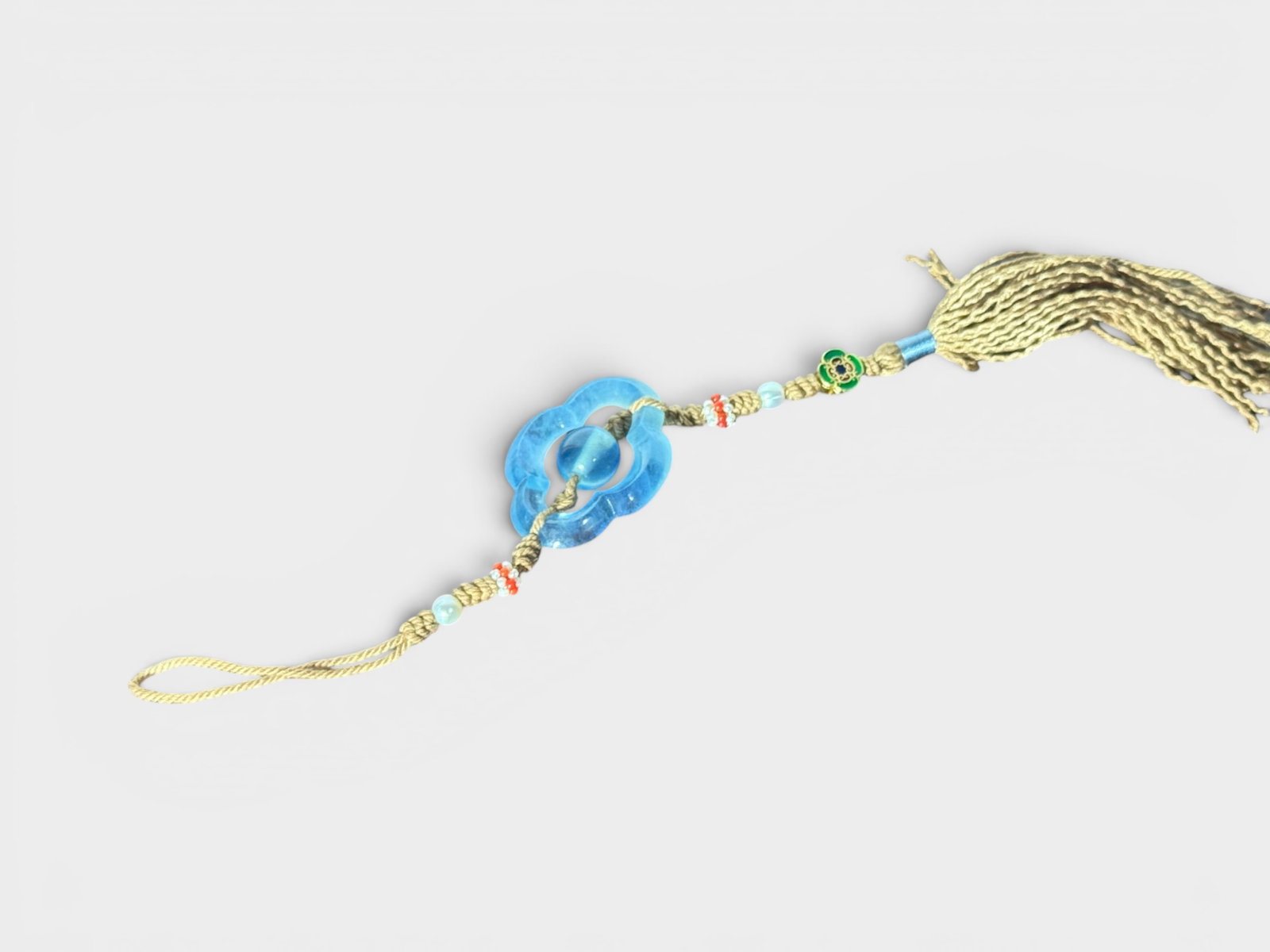 Chinse Aqua Marine Pedant: Chinese aqua marie pedant, 1.5"w Shipping: We offer in-house shipping services for most small items. This means that we will take care of packing and shipping the items directly to you. For larger or