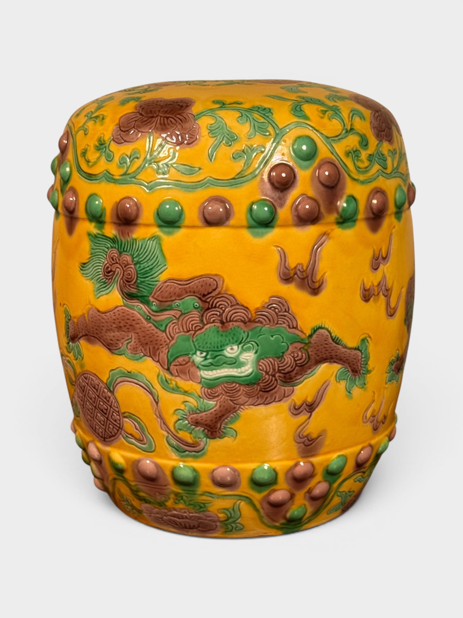 Chinese Sancai Glazed Scholar Elbow Rest with Foolion Motif (1 of 10)
