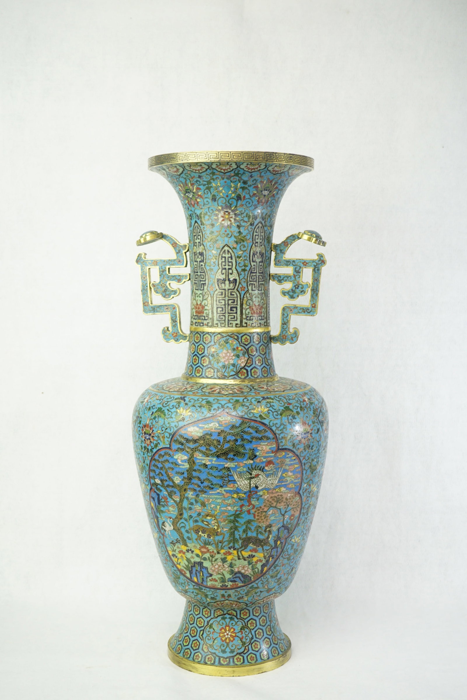 Chinese Cloisonne Enamel And Gilt Baluster Vase,Qing Dynasty: Approximate size:H:23.25 in Shipping: We offer in-house shipping services for most small items. This means that we will take care of packing and shipping the items directly to you. For larger or speci