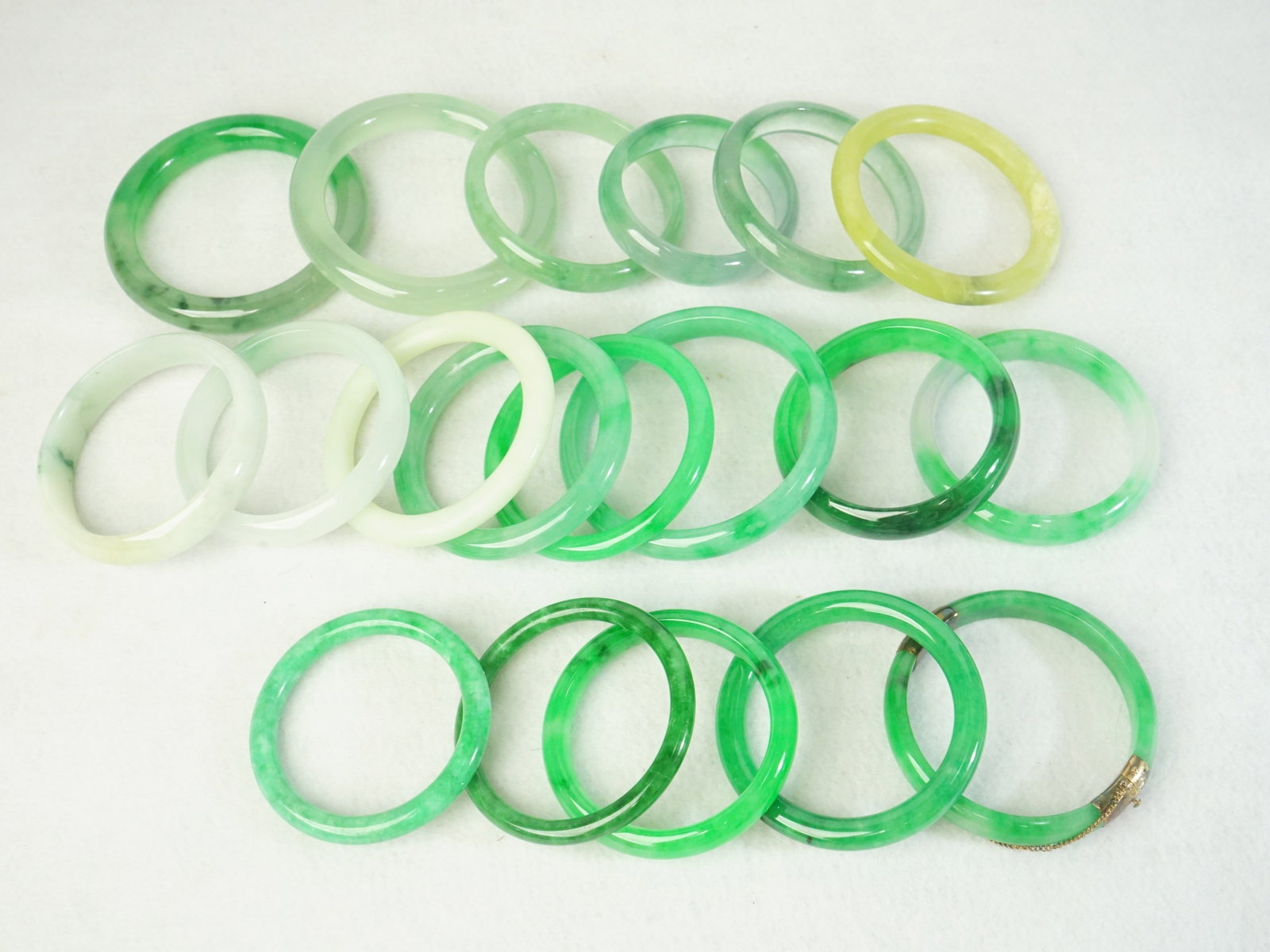 Lot of Chinese Jade Bangles (1 of 7)