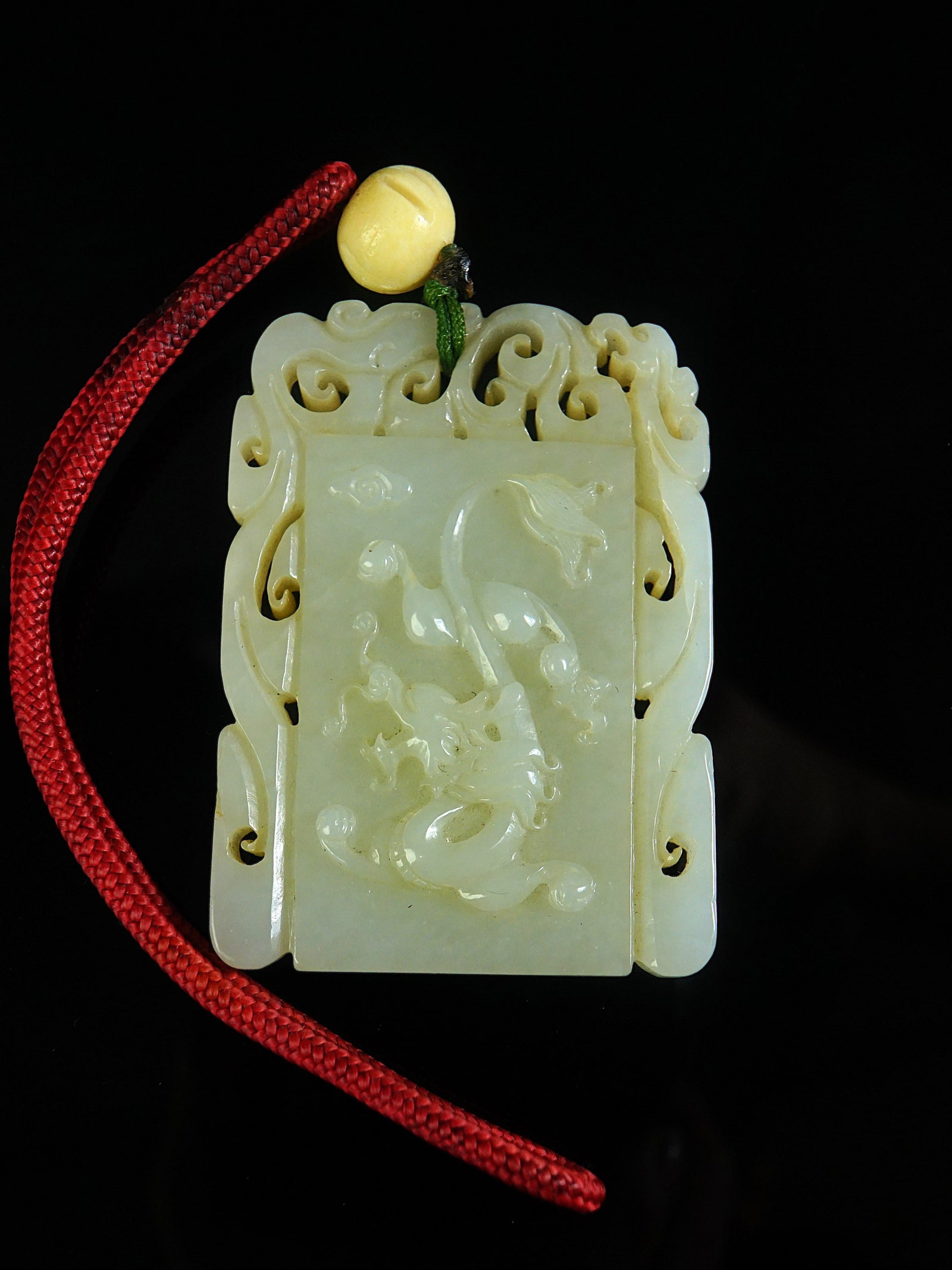 Chinese Carved Jade Dragon Plaque: Approximate size: 2.5x1.75x0.25 in Shipping: We offer in-house shipping services for most small items. This means that we will take care of packing and shipping the items directly to you. For larger o