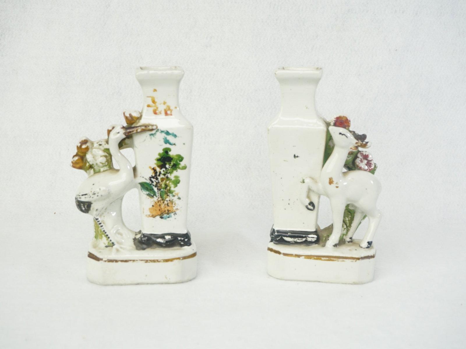 Pair of Chinese Porcelain Flower Holders: Approximate size:6x3.5x1.75 in(each) Shipping: We offer in-house shipping services for most small items. This means that we will take care of packing and shipping the items directly to you. For larger