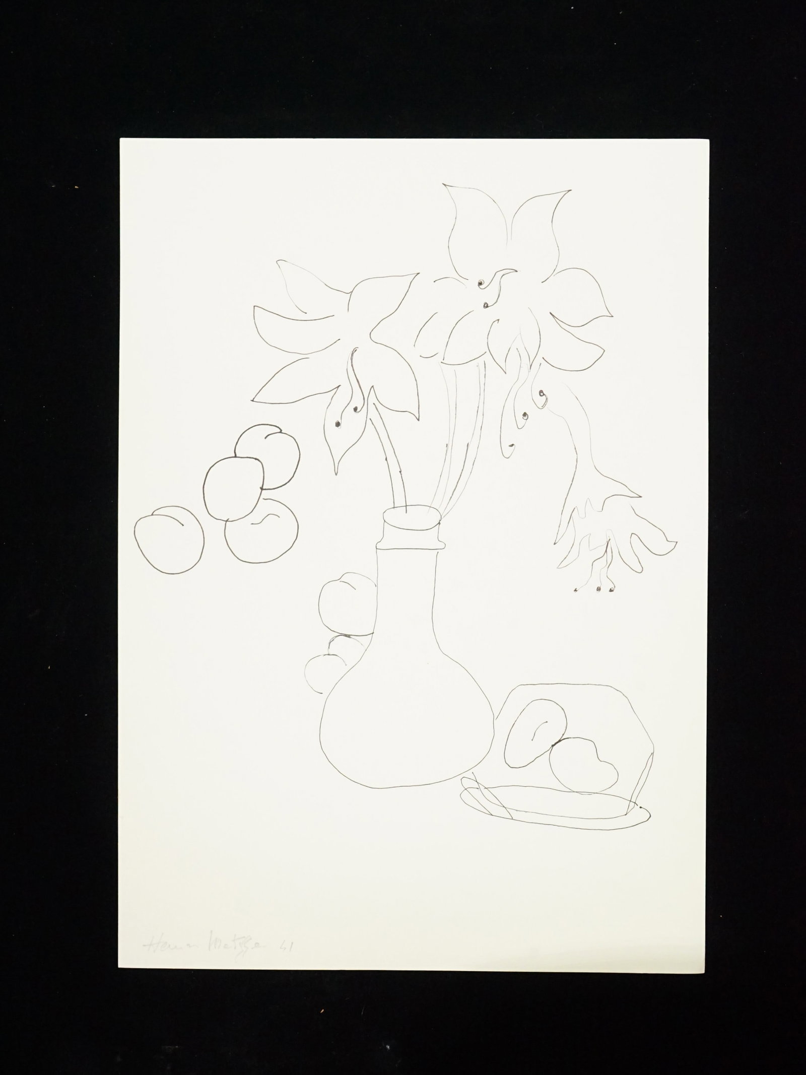 After Henri Matisse,Drawing 'Vase De Fleurs': Approximate size:8.25x11.75 in Shipping: We offer in-house shipping services for most small items. This means that we will take care of packing and shipping the items directly to you. For larger or