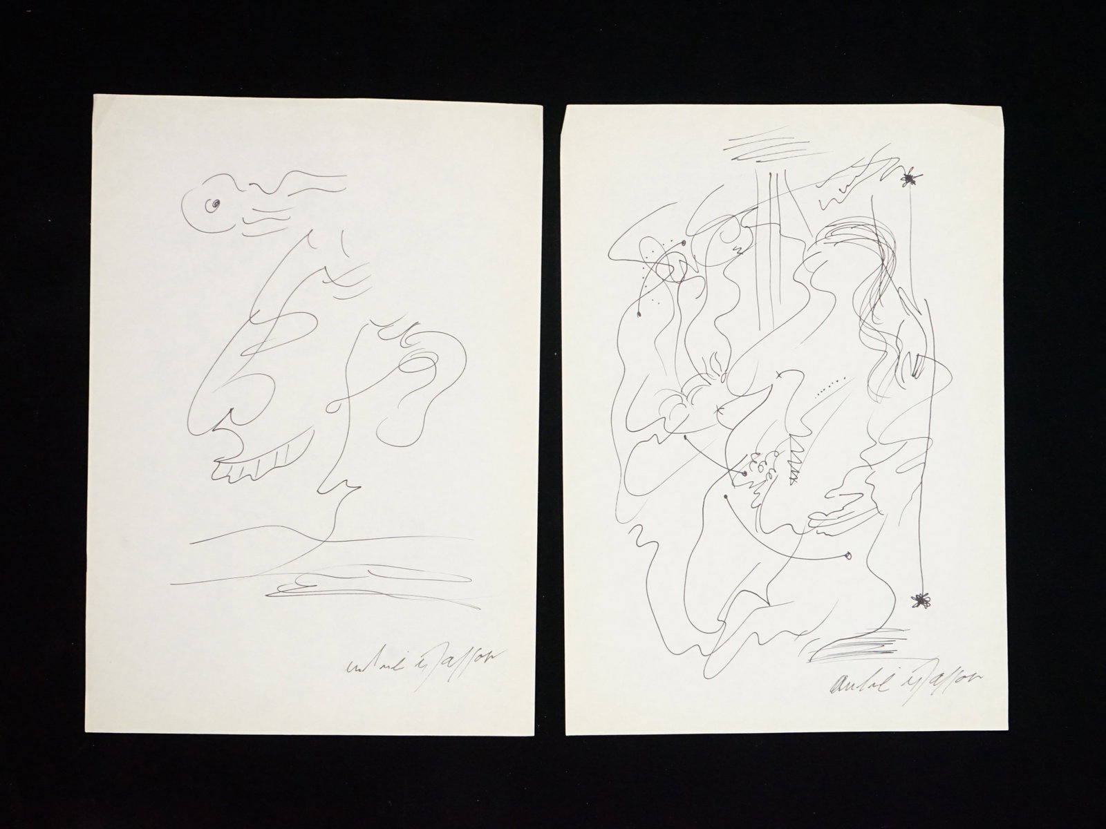 Two Ink Drawings, Attributed To Andre Masson.: Approximate size:8.25x11.75 in Shipping: We offer in-house shipping services for most small items. This means that we will take care of packing and shipping the items directly to you. For larger or