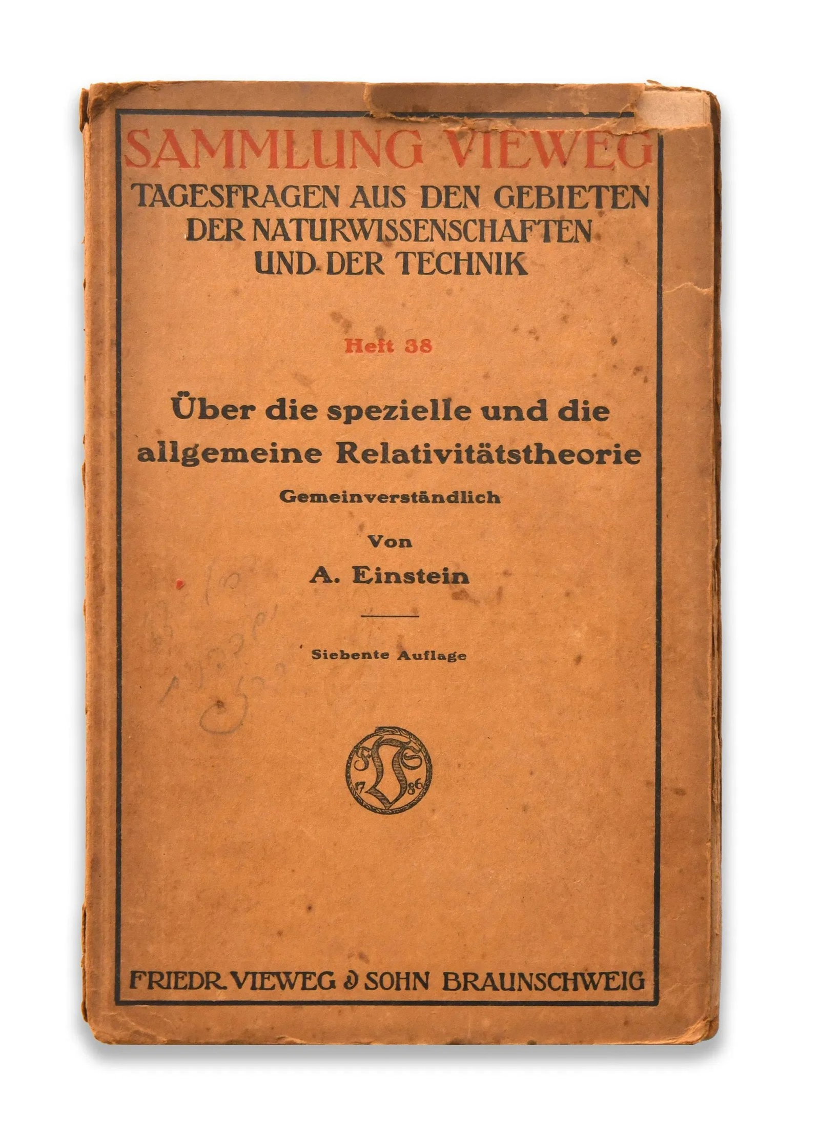 Albert Einstein Signed Relativity German Edition (1 of 3)