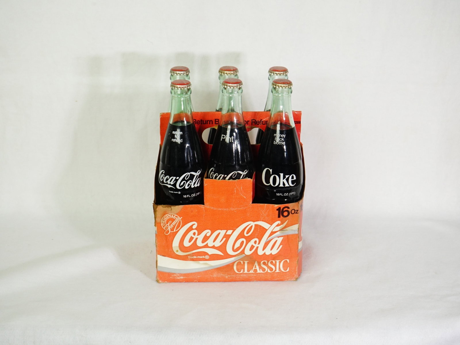 Vintage Coca Cola 16Oz Coke Company Full Unopened Glass Bottle 6 Pack (1 of 5)