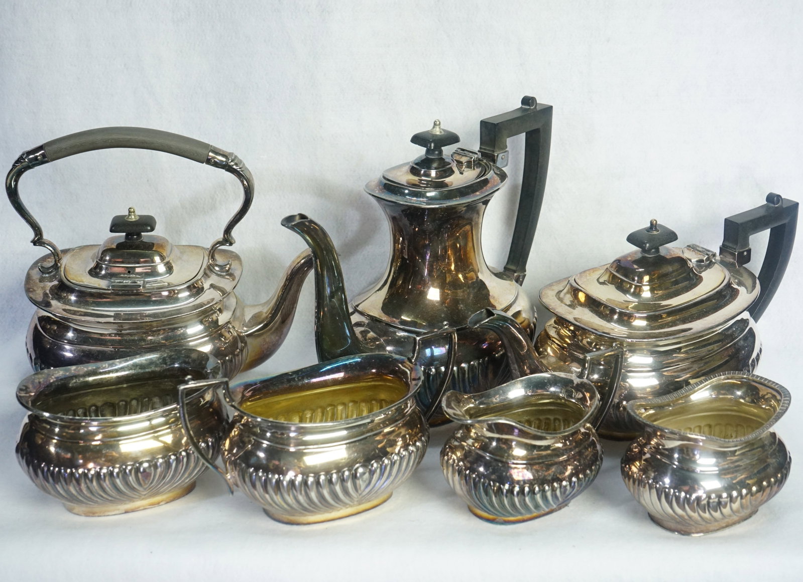 Lot of 7 English Silver-Plated Coffee Set Pieces (1 of 7)