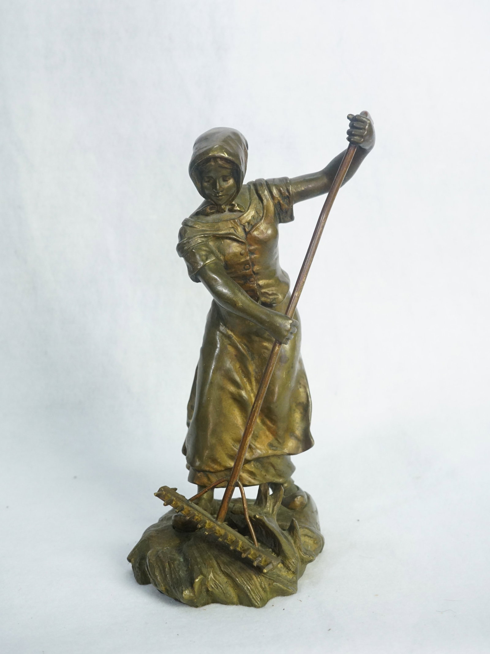 Desire Grisard(French,B.1872),Bronze Sculpture,The Haymaker: Approximate size: 9x5x4 in Shipping: We offer in-house shipping services for most small items. This means that we will take care of packing and shipping the items directly to you. For larger or