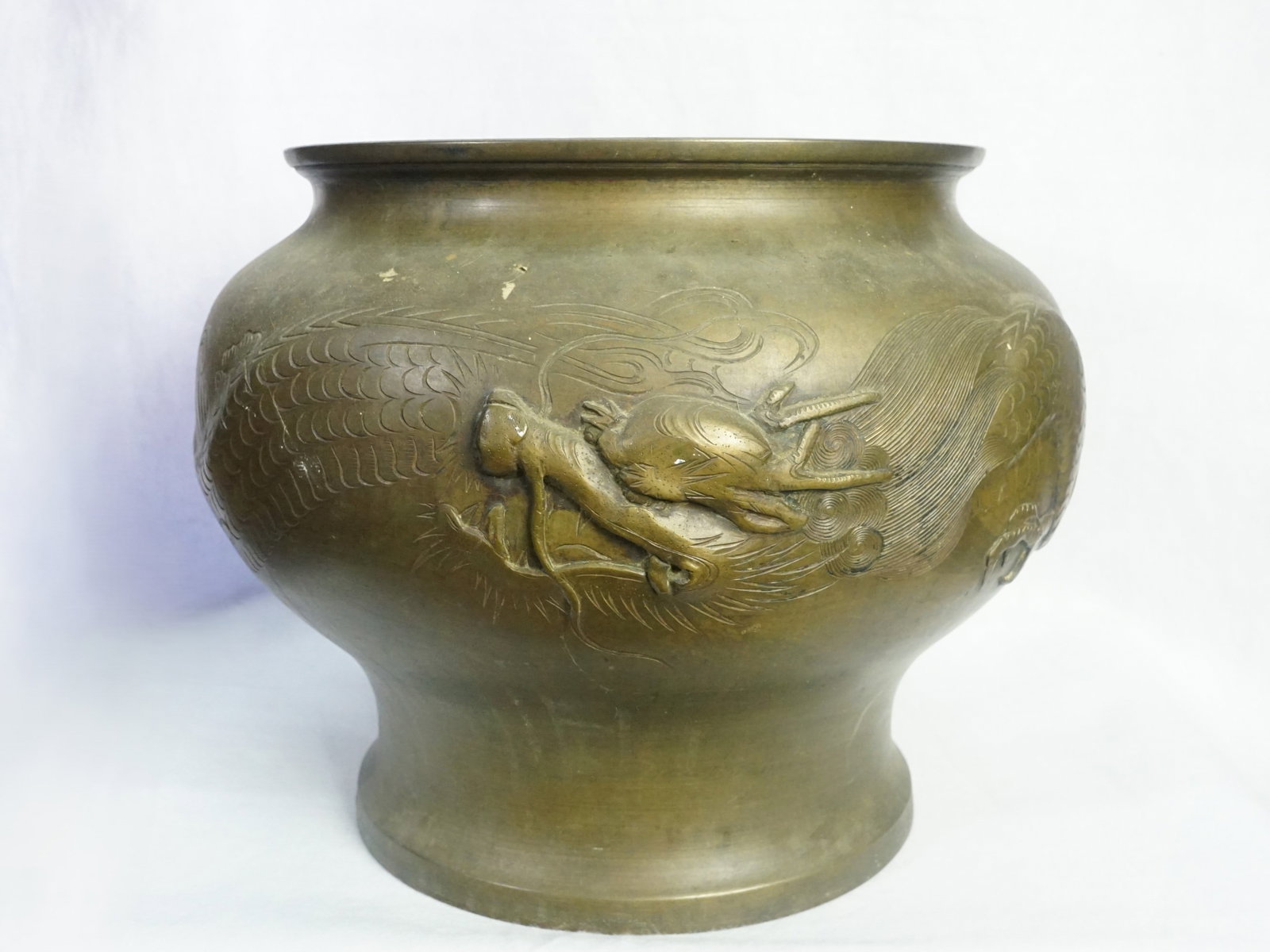 Japanese Bronze 'Dragon' Jardiniere,Meiji Period (1 of 5)