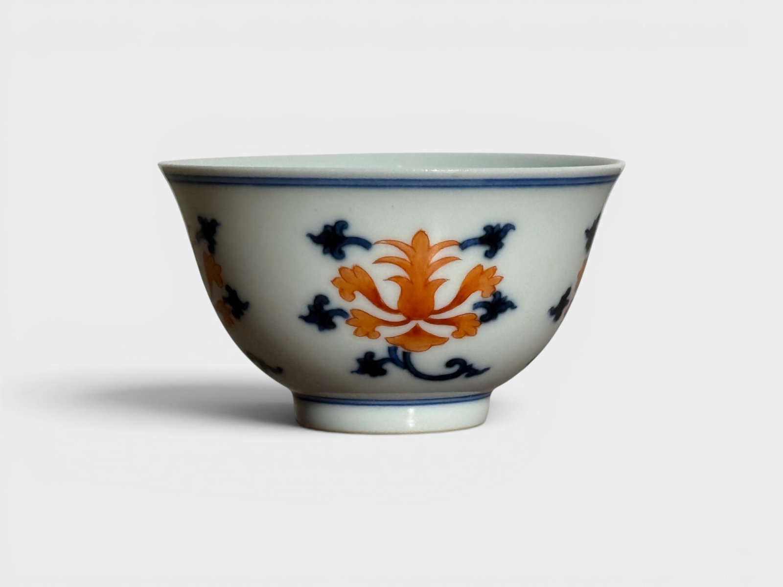Chinese Porcelain Wine Cup with Ironred Lotus (1 of 14)