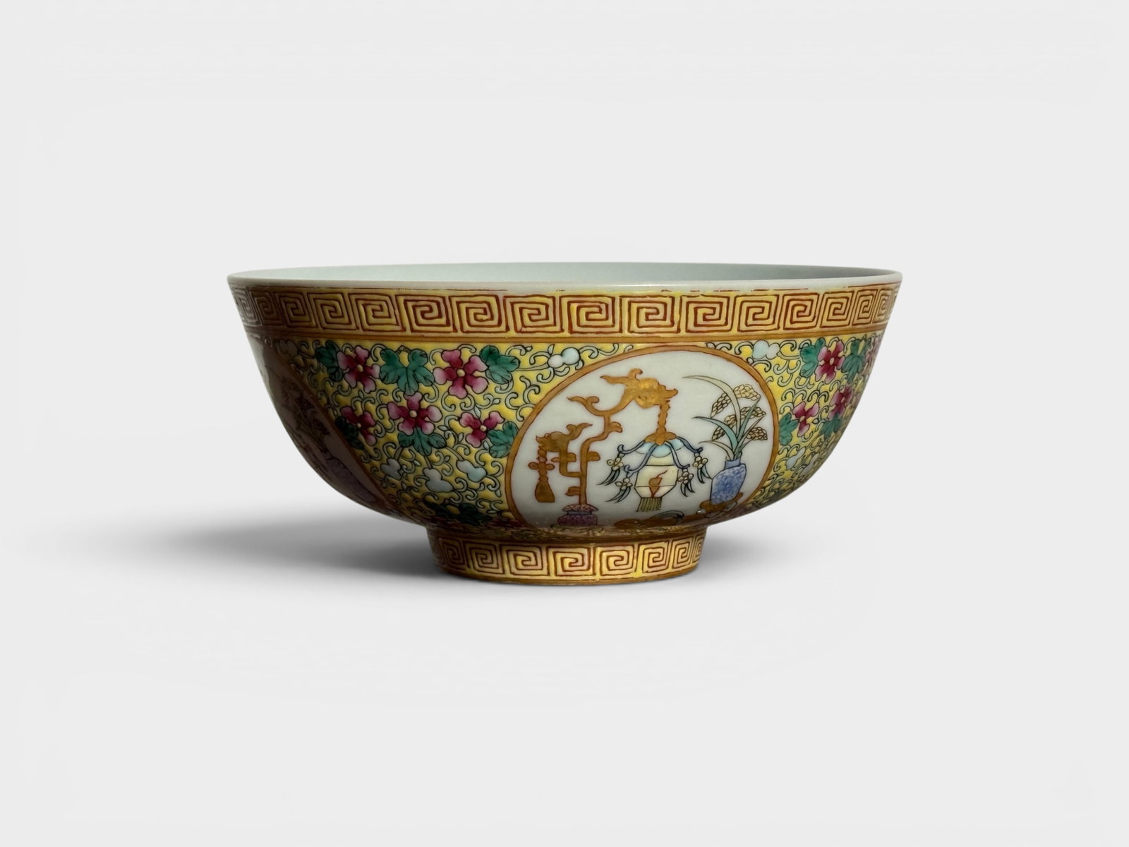 Chinese Yellow Famille Rose Porcelain Bowl (1 of 13)