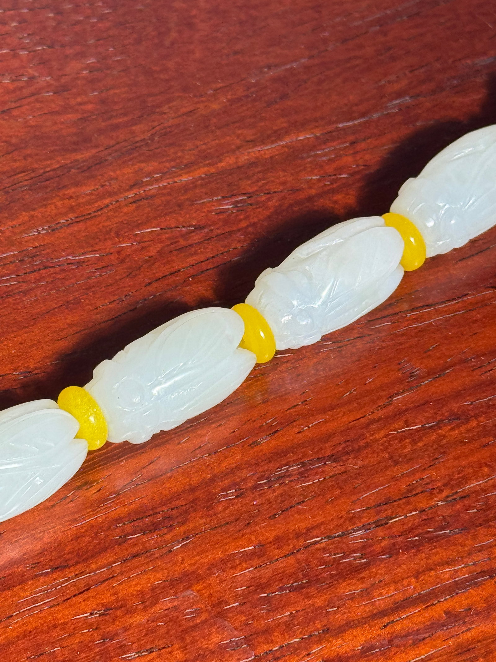 Chinese White Jade Prayig Beads - 3