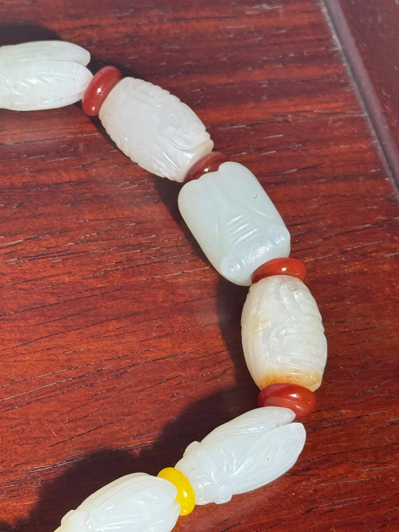 Chinese White Jade Prayig Beads - 4