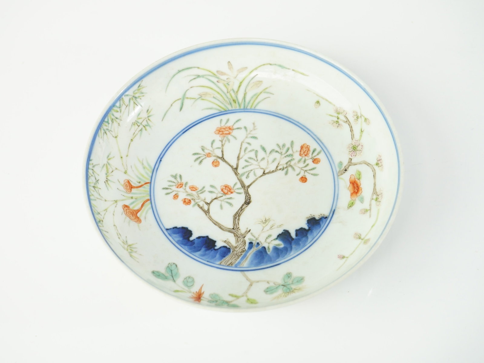 Chinese Famille Rose 'Floral' Dish with Mark (1 of 6)
