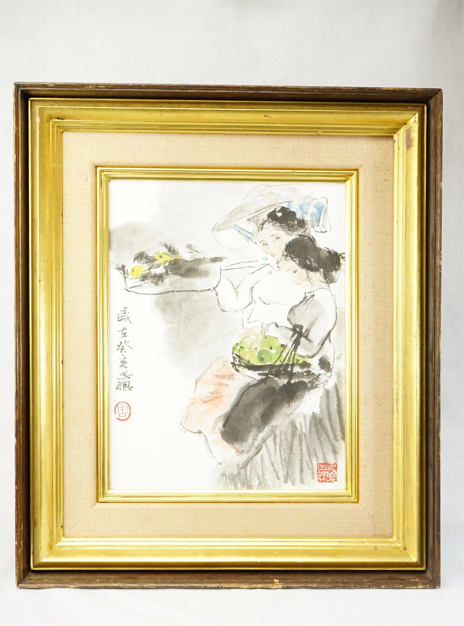 Attributed To Zhou Sicong (Chinese,1939-1996),'Ladies',Ink and Color on Paper: Approximate size: 20.75x24.75 in Shipping: We offer in-house shipping services for most small items. This means that we will take care of packing and shipping the items directly to you. For larger or 