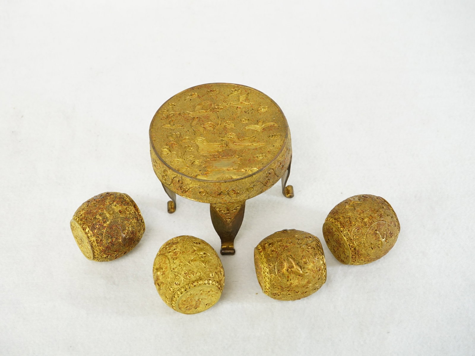 Miniature Metal Garden Table Set - 3