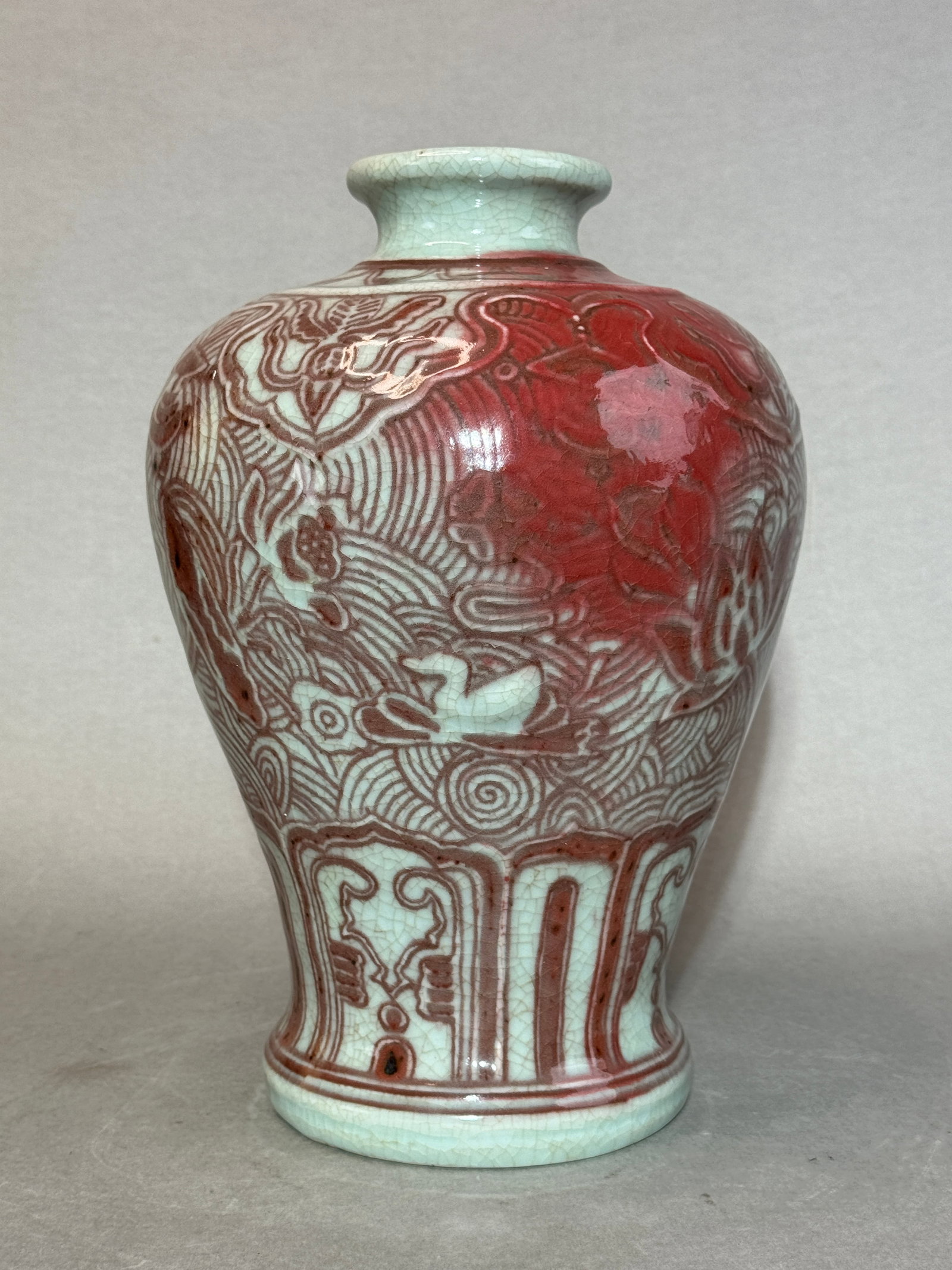 Chinese Porcelain Meiping with Copper Glaze Mandarin Duck Scene (1 of 11)