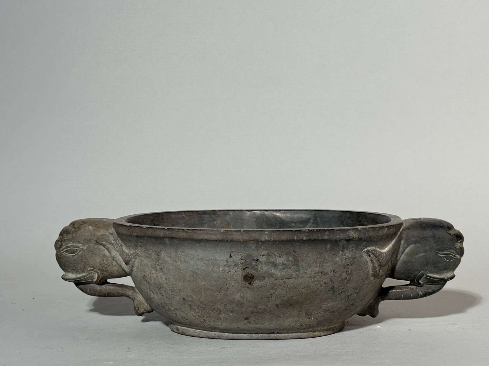 Chinese Duan Stone Censer with Elephant Ear: Chinese duan stone censer with elephant ear, 8"W Shipping: We offer in-house shipping services for most small items. This means that we will take care of packing and shipping the items directly to you