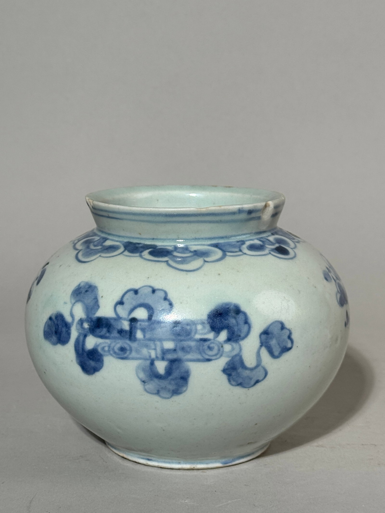 Korean Blue White Porcelain Jar - 3