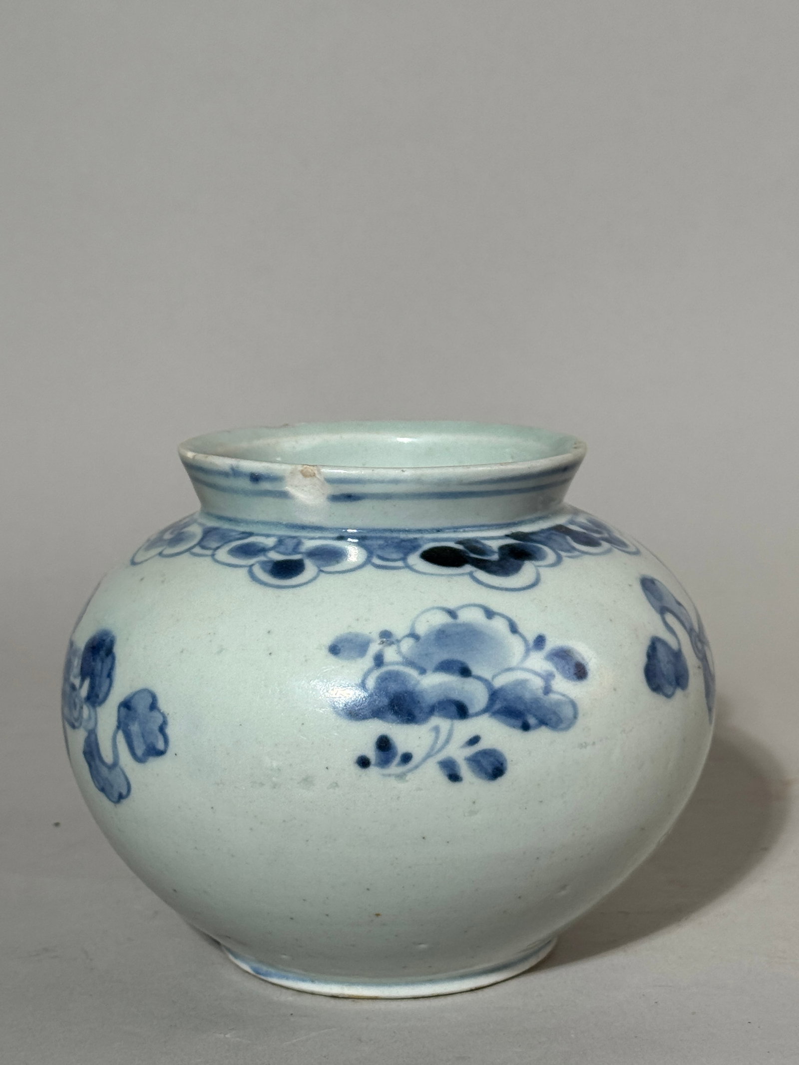 Korean Blue White Porcelain Jar - 6