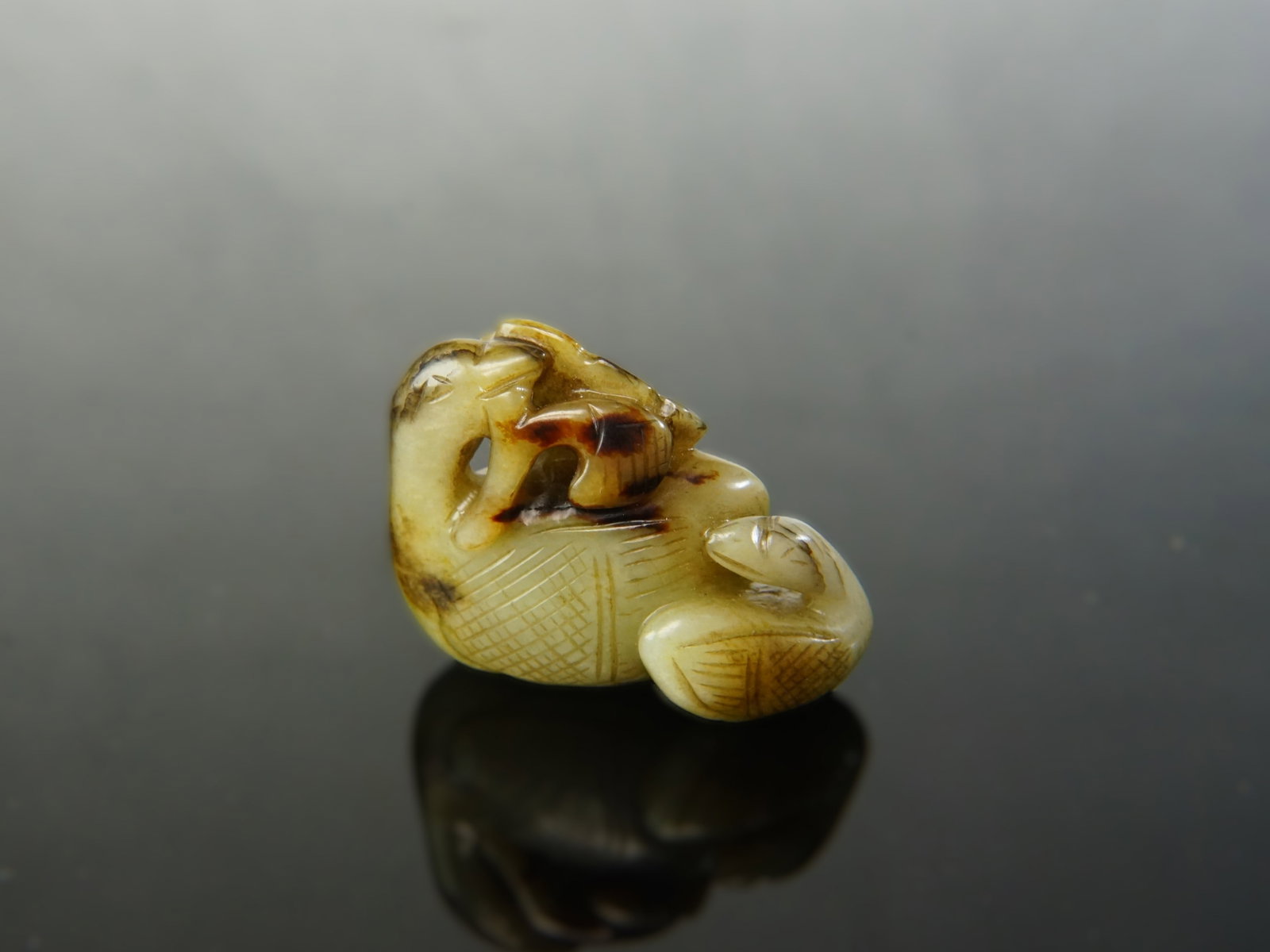 Chinese Jade Carving of 'Two Ducks' Group: Approximate size: 2x1.5x1 in Shipping: We offer in-house shipping services for most small items. This means that we will take care of packing and shipping the items directly to you. For larger or spec