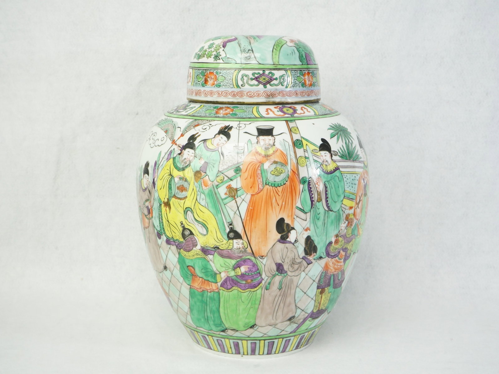 Chinese Famille Verte 'Figural' Covered Jar (1 of 6)