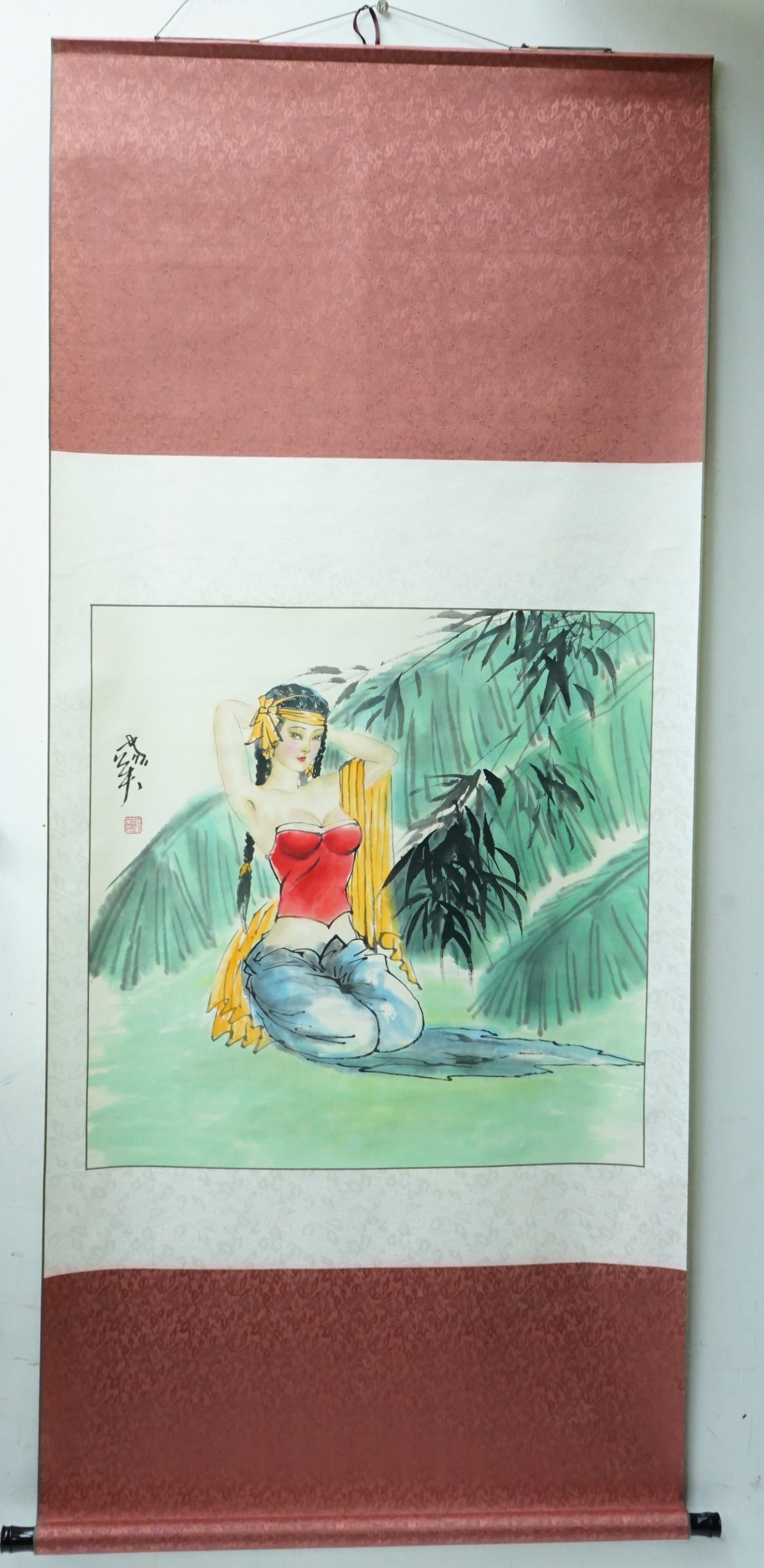 Attributed To He Jiaying (Born 1957),Lady,Ink and Color on Paper,Hanging Scroll: Approximate size: 31x70 in Shipping: We offer in-house shipping services for most small items. This means that we will take care of packing and shipping the items directly to you. For larger or specia