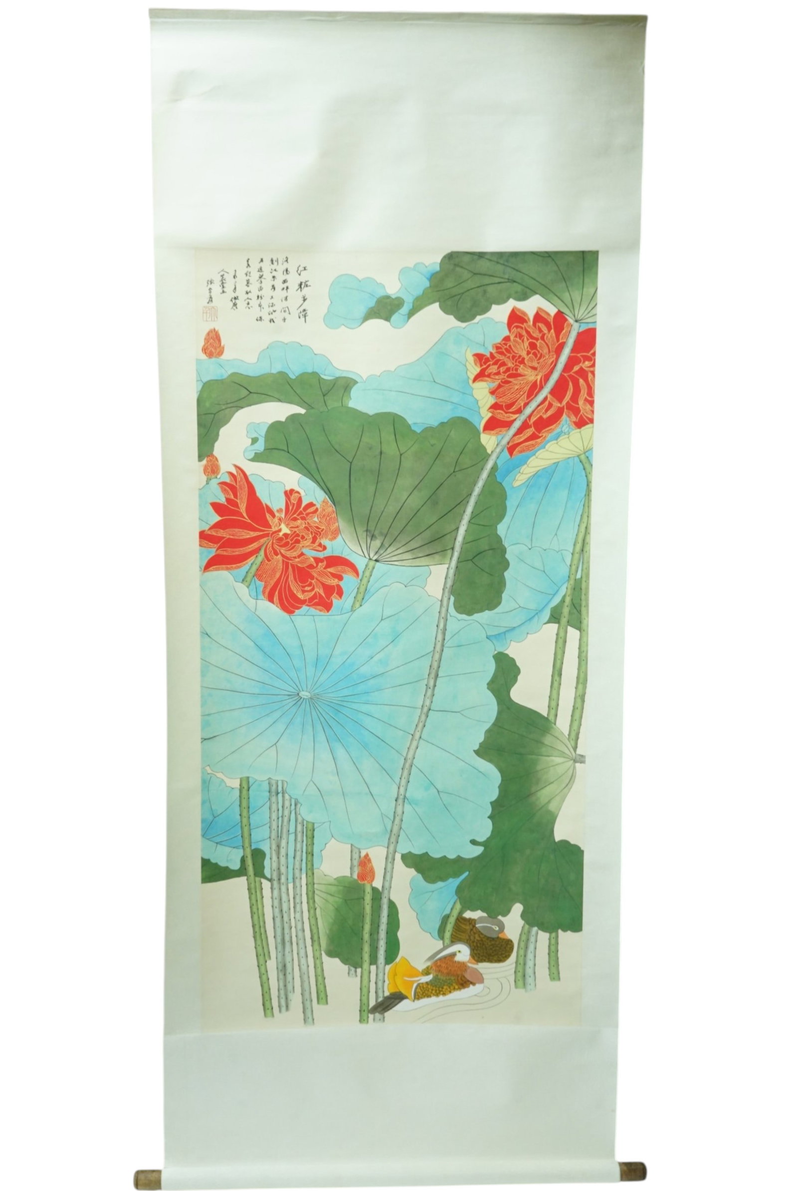 Attributed To Zhang Daqian,Lotus,Ink and Color on Paper,Hanging Scroll (1 of 4)