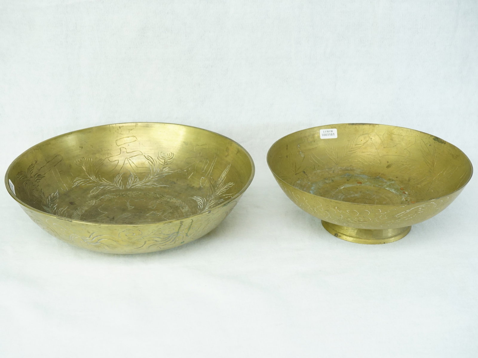 Lot of 2 Chinese Brass Bowls,Early 20th Century (1 of 8)