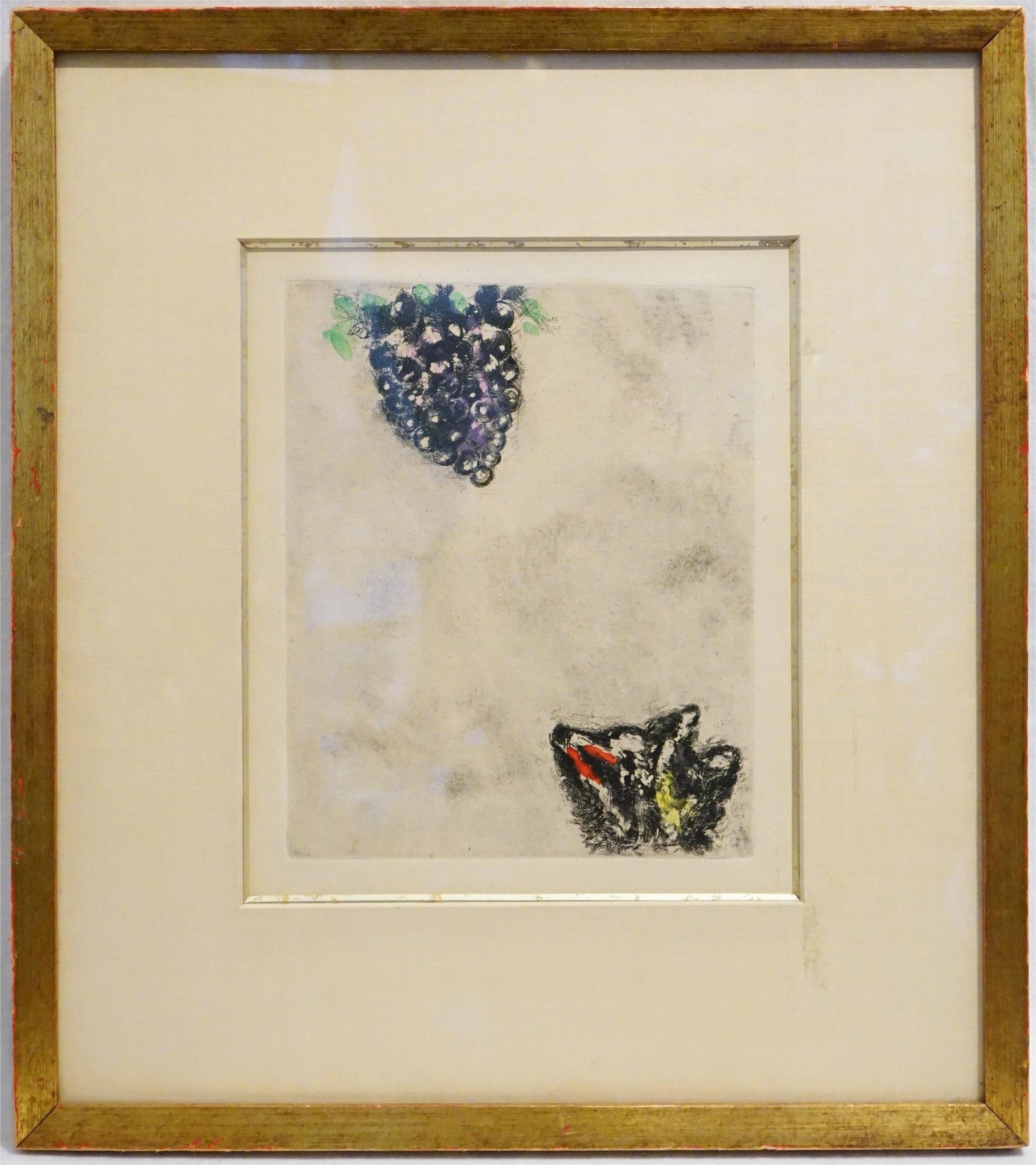 The Fox And The Grapes, 1952,By Marc Chagall: Approximate size:frame 20x23 in/image 9.5x11.5 in Shipping: We offer in-house shipping services for most small items. This means that we will take care of packing and shipping the items directly to yo