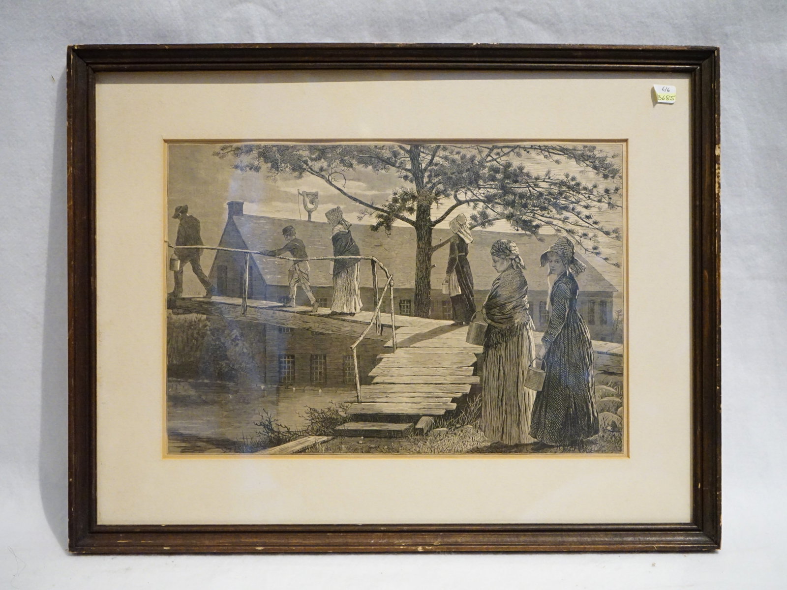 After Winslow Homer ,The Morning Bell (From 'Harper's Weekly,' Vol. XVII)Engraving: Approximate size:frame19x19 in/image9x3.5 in Shipping: We offer in-house shipping services for most small items. This means that we will take care of packing and shipping the items directly to you. Fo